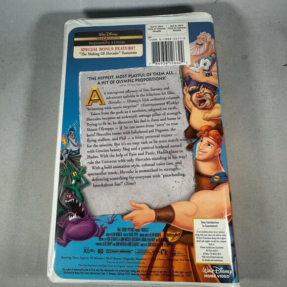 Hercules VHS Walt Disney Gold Classic Collection G Animated Musical Adventure - Picture 2 of 3